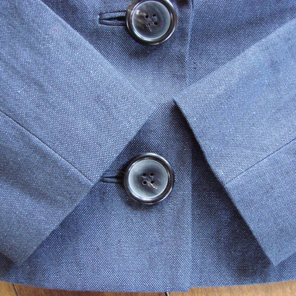 Women's Navy Cropped Blazer Jacket - Picture 4 of 8